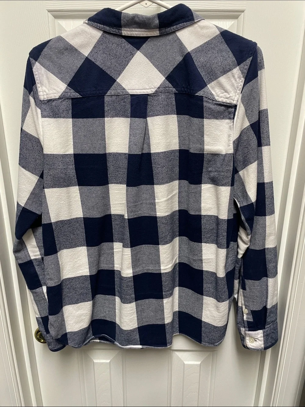 J. Crew Women’s Navy and White Check Popover Shirt